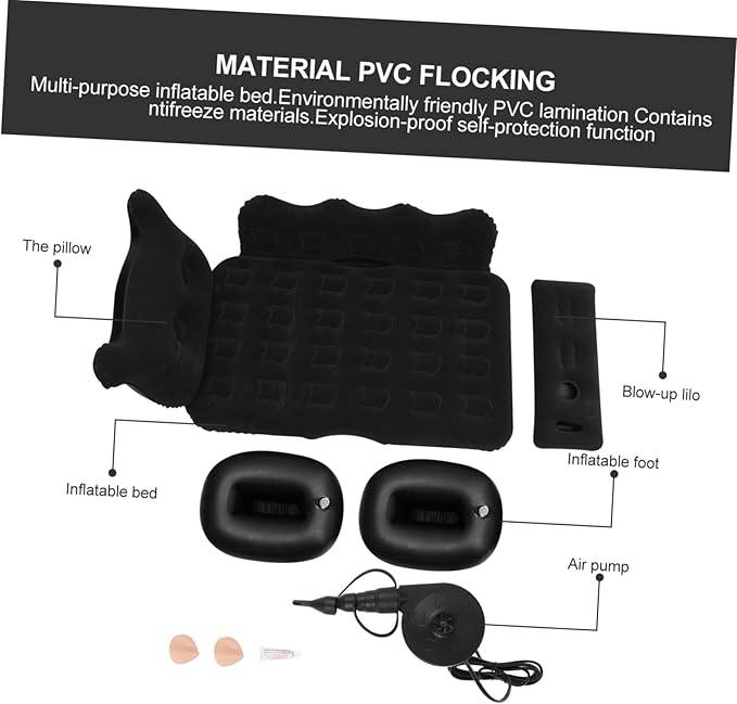 balacoo SUV Inflatable Mattress Portable Vehicle Bed for Camping Travel Outdoor Use Foldable Design Material for SUV and Car