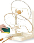 Kitchen Pot Lid Storage Rack with Drip Tray - Lid Holder Organizer While Cooking with U-Shaped Racks for Countertop - Prevent the Pot Lid from Slipping and Oil from Splattering