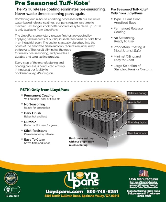 Lloyd Pans Sicilian Style Pizza Pan 10 by 14 by 1.5 Inch - PSTK