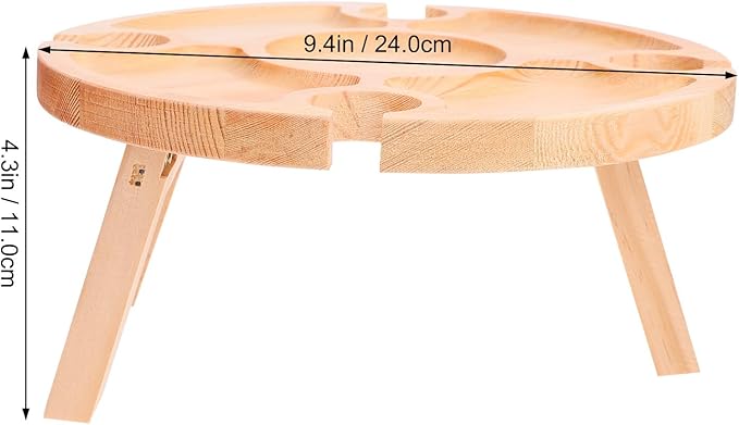 ARTIBETTER Portable Outdoor Folding Table Small 24x11 Wood Party Food Wine Table for Picnic Beach Camping Foldable Storage and Serving Desk