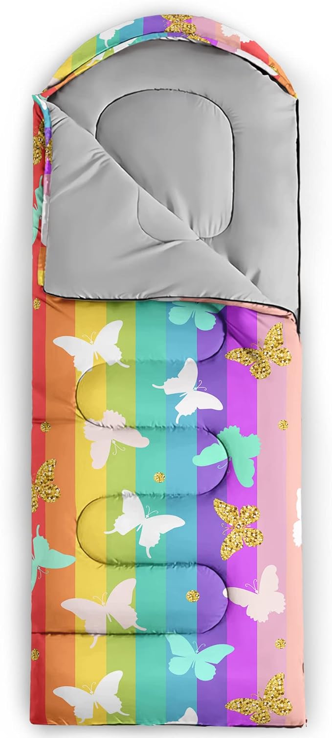 QOOMO Camping Sleeping Bags3 Season Warm &amp Cool WeatherLightweightWaterproof Sleeping Bags for Adults &amp KidsTravelingand OutdoorsCamping Gear Equipment