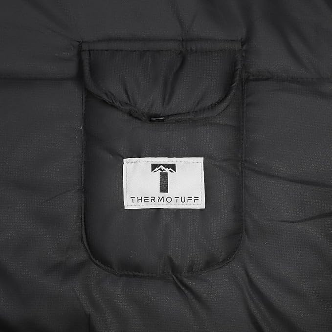 Thermotuff Wearable Sleeping Bag with Dual Hoodie Zippered Arm Holes Pockets &amp Adjustable Drawstring - Ideal for Camping Cold Weather Hiking and Stadium Sak Blanket