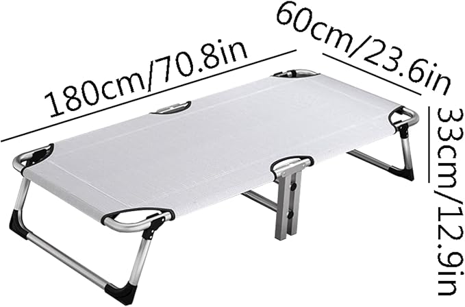 Lightweight Camping Bed Double Pipe Extra Strength Folding Cot for Outdoor/Office/Home Nap Portable Folding Bed for Sleeping