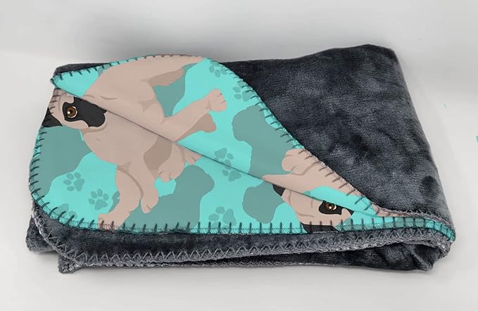 Caroline's Treasures MLM1004TBLT Fawn Pug Soft Travel Blanket with Bag Airplane Blanket Indoor Outdoor Camping Blanket for Traveling Picnics Beach Trips Concerts