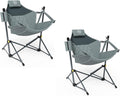 TIMBER RIDGE Hammock Camping Chair with Adjustable Backrest Heavy Duty Folding Hammock Chair Supports 300lbs Portable Hammock Chair for Camping Travelling and Patio Grey 2 Pack
