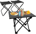 Folding Camping Table with Chairs Lightweight Picnic Table and 2 Chairs for Beach Hiking Travel Fishing BBQOutdoor Sturdy Table and Chairs Set with Storage Bags