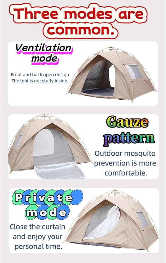 2-4 Tent Camping Tent with rain Protection Device Waterproof Camping Tent Easy to Build Portable Family Tent with Windows.