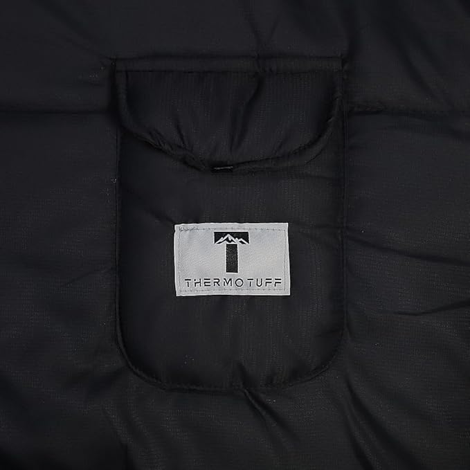 Thermotuff Wearable Sleeping Bag with Dual Hoodie Zippered Arm Holes Pockets &amp Adjustable Drawstring - Ideal for Camping Cold Weather Hiking and Stadium Sak Blanket