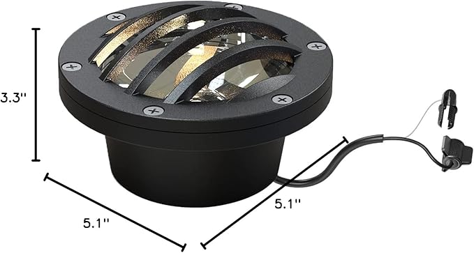 GOODSMANN Landscape Lights 1PK Low Voltage Well Lights 4 Watt 200 Lumen LED Landscape Lighting 2800K Warm White Metal In-Ground Light with Cable Connectors