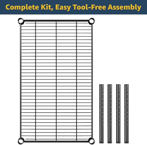 2 Pack 12 x 48 x 14 Black Wire Dunnage Rack – Heavy Duty Storage Shelf for Commercial Use NSF