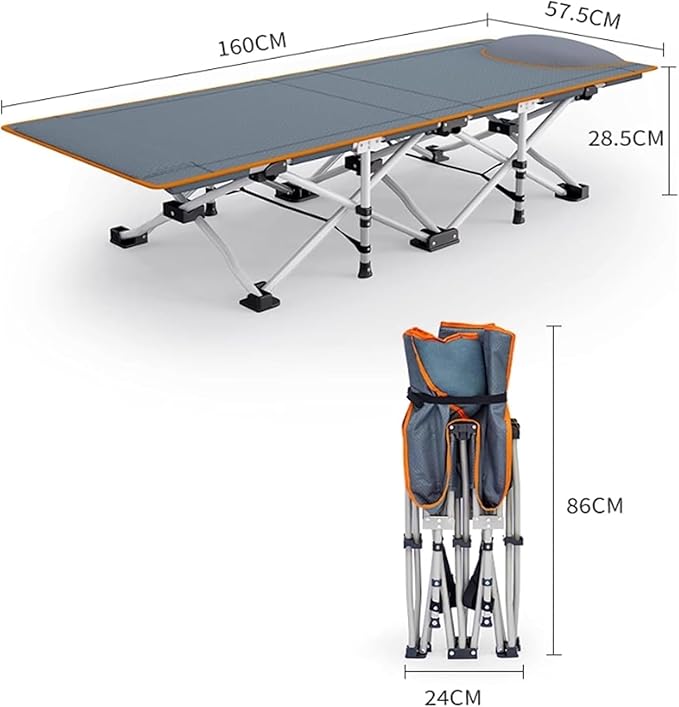 Metal Steel Frame Camping Cot Breathable Oxford Cloth Folding Cot for Outdoor Office/Home Nap Portable Folding Bed for Sleeping