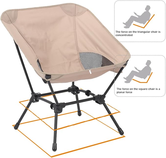 Genérico Folding Camping Chair | Portable Camping Seat - Outdoor Chair | for Campers Hikers Travellers Visitors Beach Concert Park Picnic BBQ