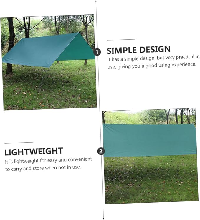 Waterproof Outdoor Camping Tent Single Layer Square Canopy Tent UV Protection 4-Corner Design for Backpacking Hiking and Travel