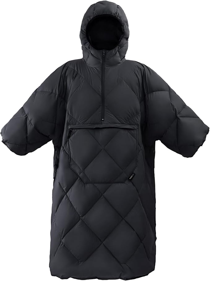 ATEPA Wearable Sleeping Bag Recycled Warm Winter Camping Blanket Wearable Poncho for Outdoor Stadium Sports Women Men