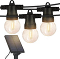 Brightech Ambience Pro 27 Ft Solar Powered Outdoor String Lights - Commercial Grade Waterproof Patio Lights Withn Edison Globes Shatterproof LED String Lights for Patio - 1W Warm White 12 Bulbs