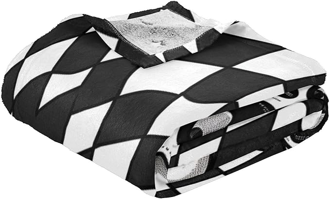 Black-and-White Checkered Cartoon Skeleton Lightweight Fuzzy Comfy Throws for Living Room Couch Throw Blanket Soft for Couch Sofa BedParty 50 x 70