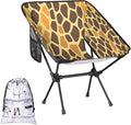 Animal Giraffe Print Camping Chair Lightweight Portable Chairs for Adults Easy Installation Outdoor Foldable Camping Chair for Camping Fishing Hiking Picnic Beach