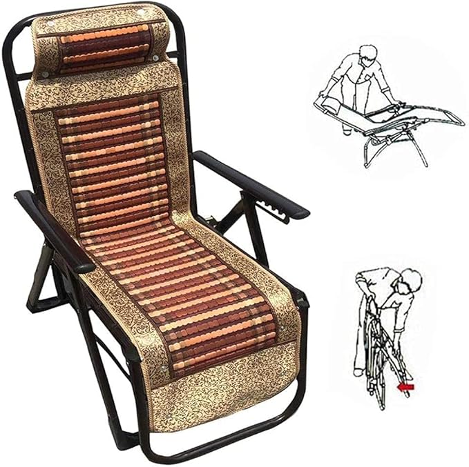 Lounge Chair Outdoor Adjustable Folding Sun Lounger Chair Portable Garden Chairs Reclining Foldable Reclining Sun Lounger for Office Lunch Break Home Nap