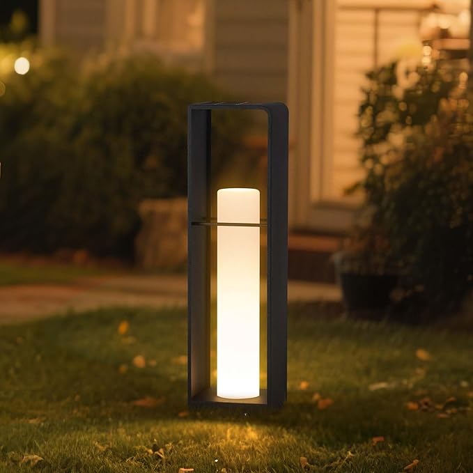 Outdoor Lights for Patio IP65 Solar Lanterns Outdoor Waterproof 3000K LED Path Lights Outside Floor Lamp Solar Powered Dusk to Dawn Landscape Lighting for Deck Garden Yard Backyard Porch