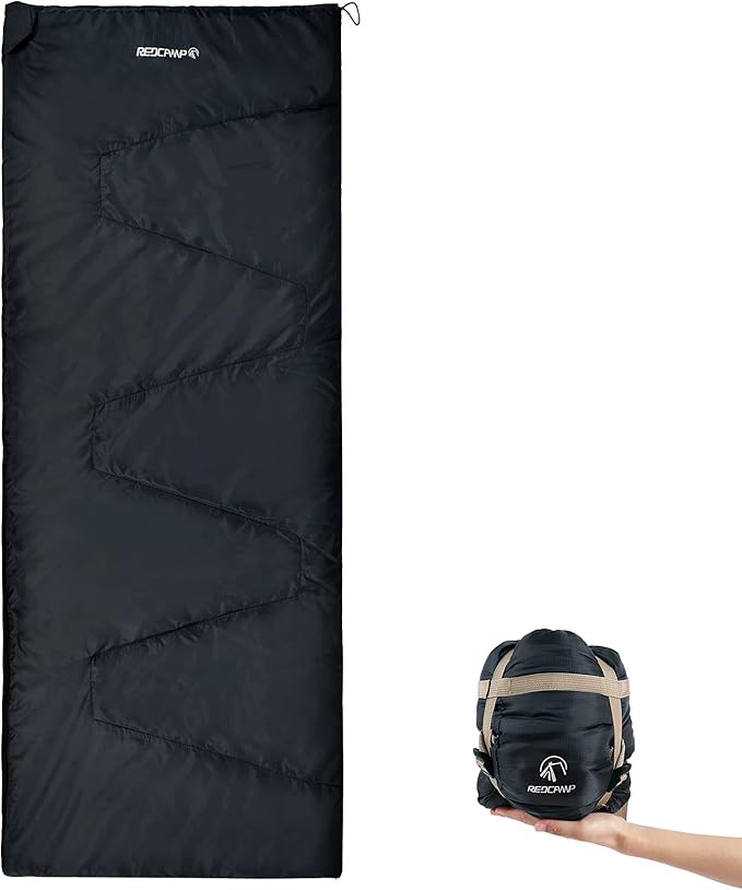 REDCAMP Ultra Lightweight Sleeping Bag for Backpacking Hiking Comfort for Adults Warm Weather with Compression Sack