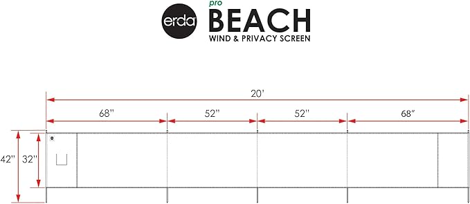 Forest Camo Pro Beach Recycled Polyester Rip-Stop 20 ft Lightweight Windscreen Privacy Screen Wind Blocker Free Matching Shoulder Bag