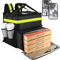 Food Delivery BagLarge Insulated Backpack for Doordash/Uber Eeats Expandable Cooler Bags for Bike/Motorcycle with Reflective Strip and Cup HoldersReusable Pizza Food Delivery Bag with Hand Straps