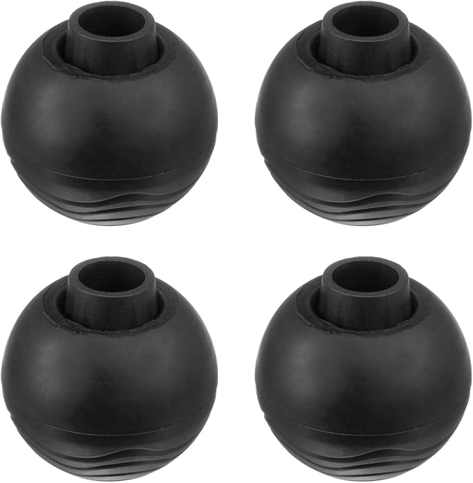 4-Pack Camping Chair Foot Pads 15mm Rubber Anti-Sinking Folding Camp Chair Replacement Feet for Fishing/Hiking/Picnic/Hardwood Floors/Tile/Outdoor Chair Leg Caps [Black]