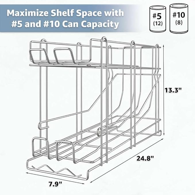 24 x 36 x 34 Commercial Wire Shelf Kit with FIFO Can Racks NSF Shelving for Food Storage