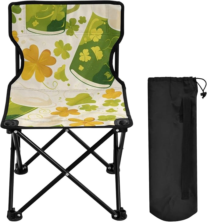 Beer Portable Camping Chairs Folding Chair - Durable Oxford Fabric Lightweight Iron Frame Easy Fold Design - Ideal for Outdoor Activities Camping Fishing and Travel