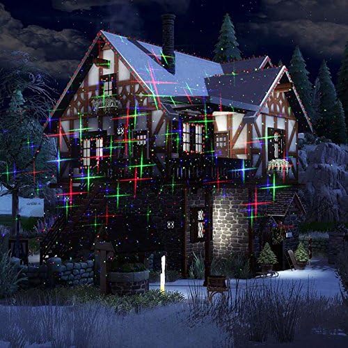 LedMall Motion 8 Patterns in 1 Red Green and Blue Outdoor Christmas Laser Lights Projector with remote control and Security Lock