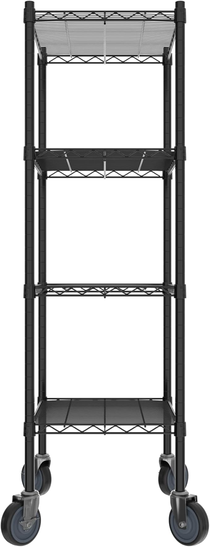 Commercial NSF Listed Black Epoxy Mobile Wire Shelving Kit 18 x 24 x 60 with 4 Shelves Perfect for Warehouse Walk-in Refrigerator Freezer Grocery Store Restaurant Dishroom