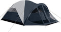 Pacific Pass 6 Person Dome Tent w/ Removable Rain Fly and Screen Room Water Resistant - Navy/Gray
