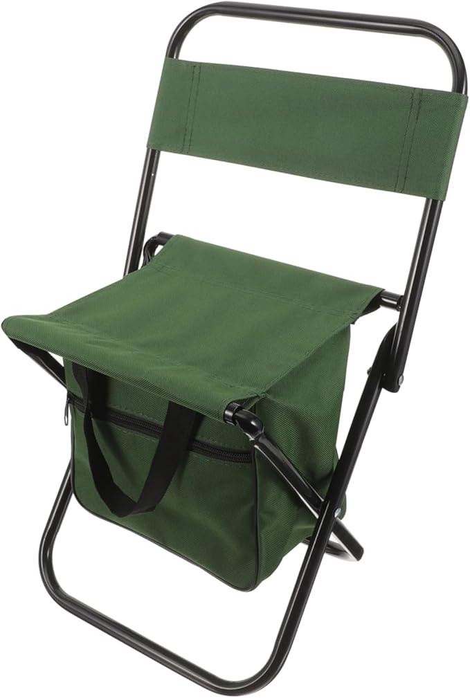Yardwe Outdoor Folding Chairs Portable Chair Green Folding Chair Storage Bag for Fishing