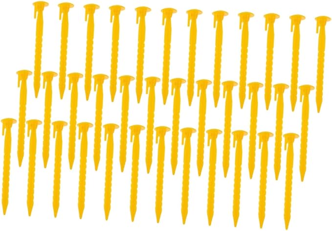 36Pcs Plastic Tent Stakes Heavy Duty Anchoring Pegs for Camping Beach Outdoor Use Lightweight Serrated Ground Nails for Quick Installation and Versatile Applications