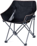 Outdoor Folding Chair Camping Fishing Chair Backrest Moon Chair Black Portable Chair for Camping Expedition Foldable Outdoor seat for Camping Ergonomic Camping Chair Canvas Outdoor Chair for
