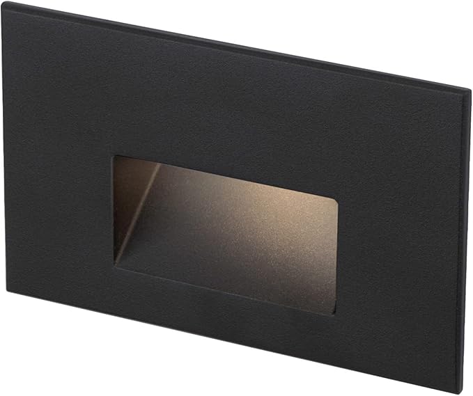 WAC Landscape Lighting LEDme 120V LED Horizontal Indoor and Outdoor Step and Wall Light 2700K Built-in LED in Black