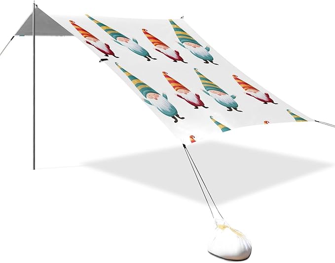 Christmas GnomeCamping Sun Shelters 9.2 x 10.5 FT Beach Canopy Tent Sun Shade with Carrying Bag for Camping Trips Fishing Backyard Fun or Picnics 21341693