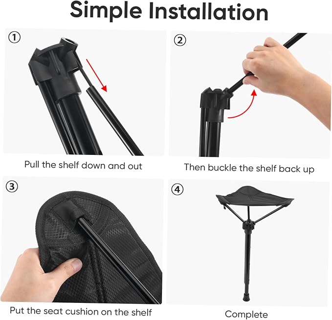 BESPORTBLE Folding Stool Chair Easy to Carry Outdoor Chair for Hiking Concert Backpacking