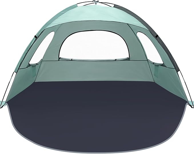 NXONE Beach Tent Sun Shelter with UPF 50+ UV Protection Lightweight Easy Setup Portable Beach Canopy for Family Large Space for Beach Camping &amp Outdoor 3/4/6 Person
