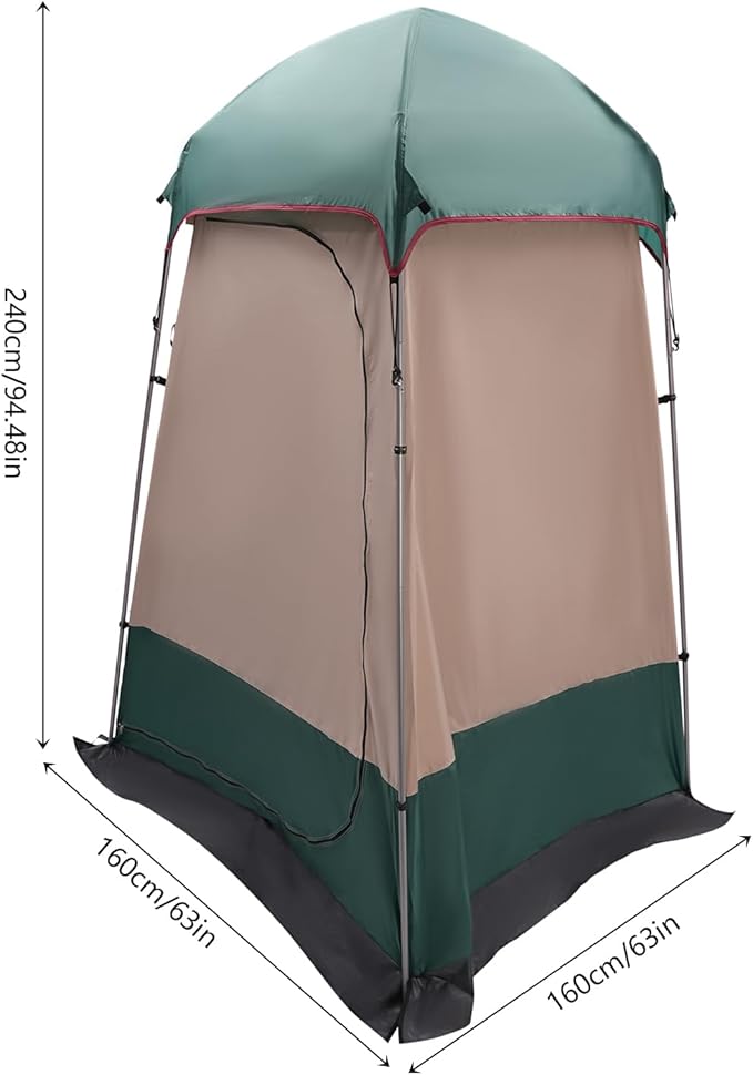 Outdoor Camping Privacy Shelter Shower Tent Portable Toilet Tent Changing Dressing Room Instant Privacy Shelters Outdoor Shower Enclosure for Hiking Beach Picnic Fishing (Dark Green)