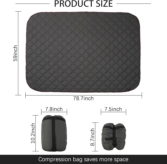 LOOGU Camo Blanket Waterproof Insulation Poncho Liner for Outdoor Camping Hiking Hunting Survival Backpacking Picnicking