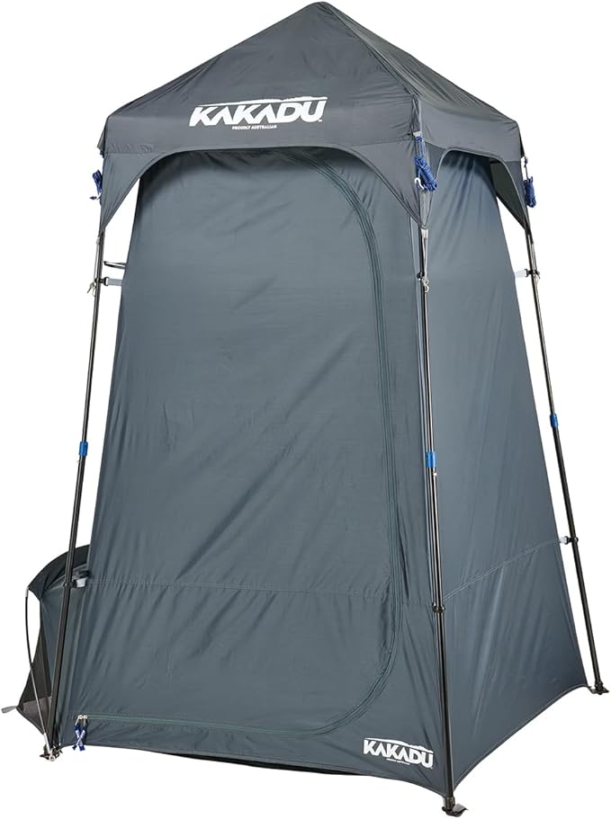 Kakadu Outback Shower Tent Portable Privacy Shelter Outdoor Camping Toilet Tent Changing Room Sturdy Easy Setup - with LED Light Carry Bag Towel Rod