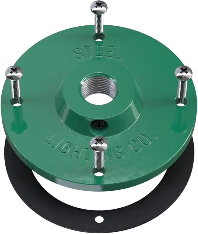 Steel Lighting Co. Topanga Barn Light | Outdoor Wall Mounted | Farmhouse Garage Light Made in America | 14 inch Dome | 11 inch Straight Arm | Green Exterior/White Interior