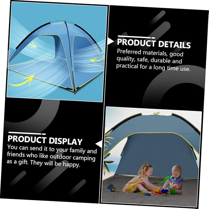 1Pc Quick Opening Sunscreen Tent Spacious Sided Ventilated Outdoor Shelter Lightweight Polyester for Camping and Travel Durable Rainproof Design Easy Setup