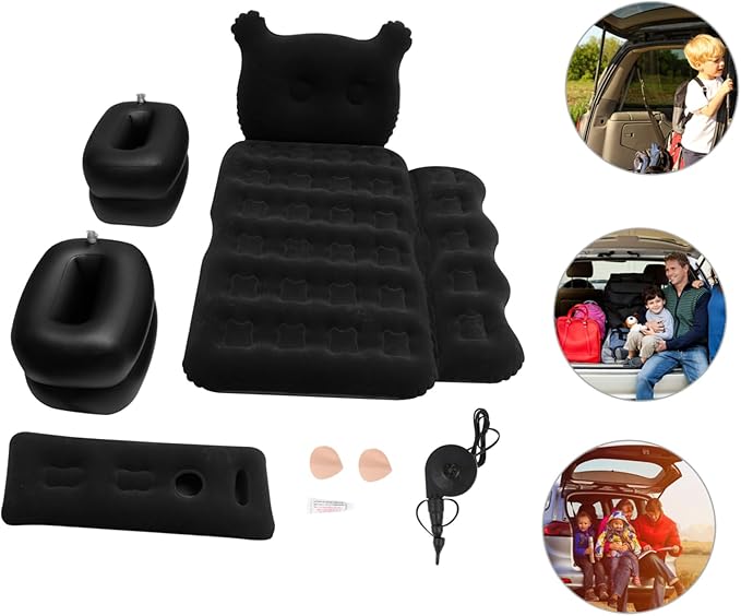 SUPVOX 1Set Comfortable Cartoon Theme Inflatable Air Mattress Bed for SUV Outdoor Sleeping Cushion Easy Inflate Deflate with Pump Practical Travel for Car Camping