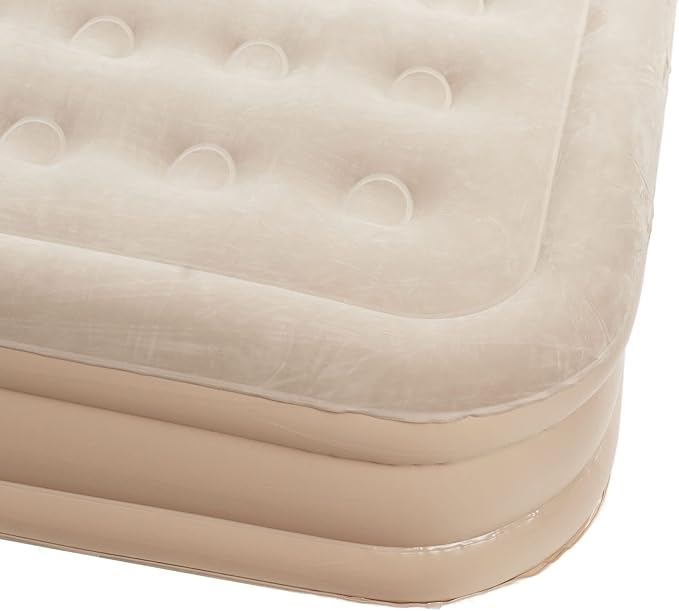 aqxreight Double High Mattress Inflatable Bed with Built in Pump Cushion Bed Outdoor Camping Tent Mattress 197x150x40cm
