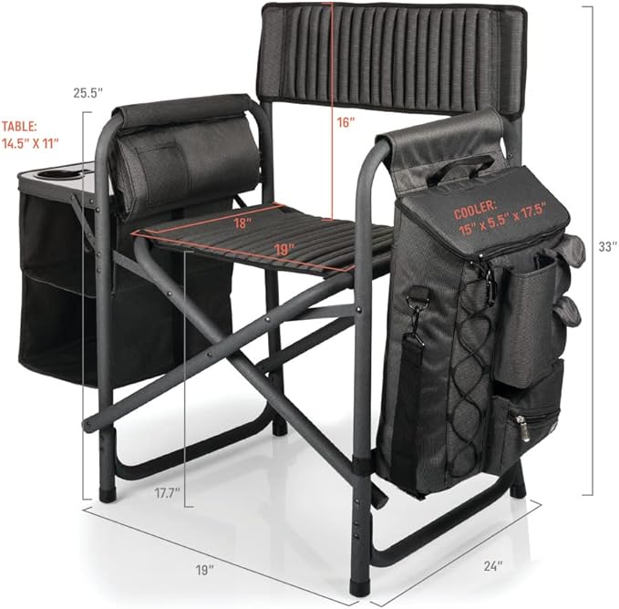 NCAA LSU Tigers Fusion Camping Chair with Side Table and Soft Cooler - Beach Chair for Adults - Lawn Chair