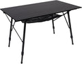 PORTAL Camping Table Portable Foldable with Adjustable Legs Aluminum Folding Table Roll Up Table with Carrying Bag for Outdoor Beach Picnic Backyards BBQ and Party Black Big