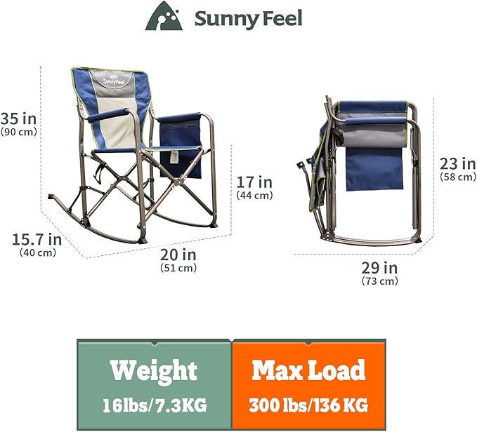 SUNNYFEEL Camping Directors Chair Heavy DutyOversized Portable Folding Chair with Side Table Pocket for Beach FishingTripPicnicLawnConcert Outdoor Foldable Camp Chairs
