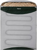 Double Sleeping Bag for Adults Cold Weather 0 Degrees Heavy Duty Two Person Sleeping Bag for Camping Cotton Canvas YKK Zipper Portable